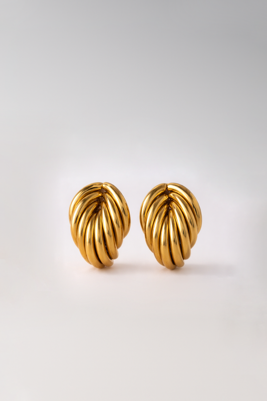 Bijoux Boucles d'Oreilles design 25x19 mm - Acier inoxydable Doré