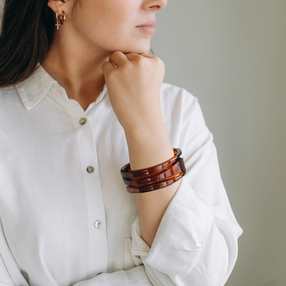 Bijoux Bracelet Jonc En Résine Transparent 66 mm - Auburn