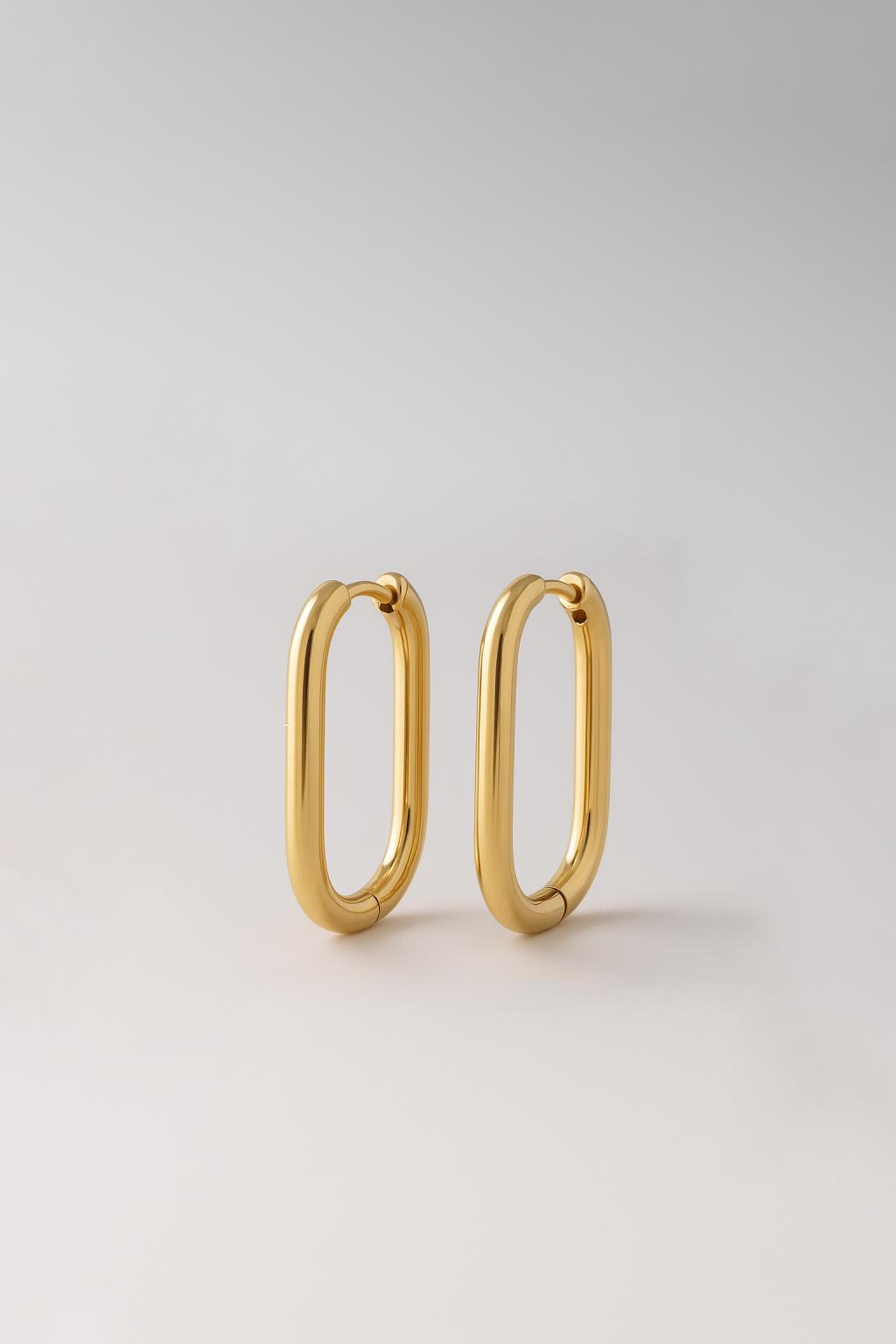 Bijoux Boucles d'Oreilles Ovales 21x15 mm - Acier inoxydable Doré