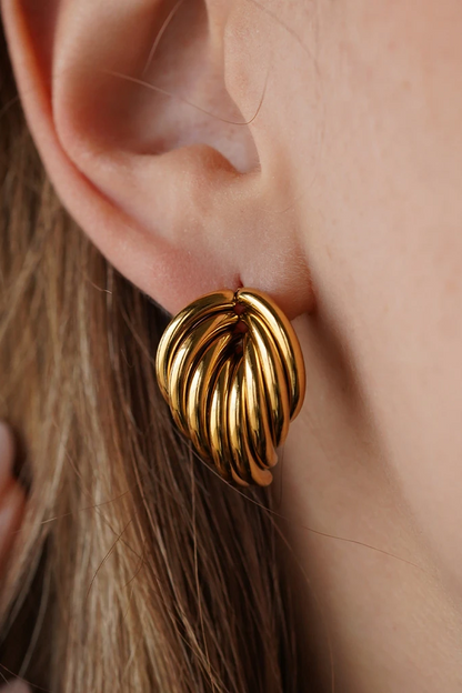 Bijoux Boucles d'Oreilles design 25x19 mm - Acier inoxydable Doré