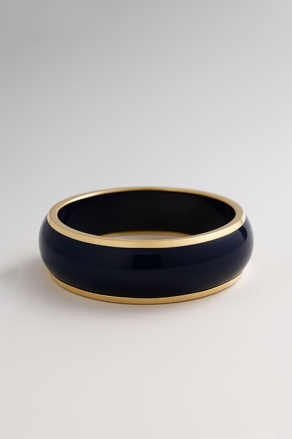 Bijoux Bracelet Jonc En Résine 65 mm - Doré & Bleu Marine