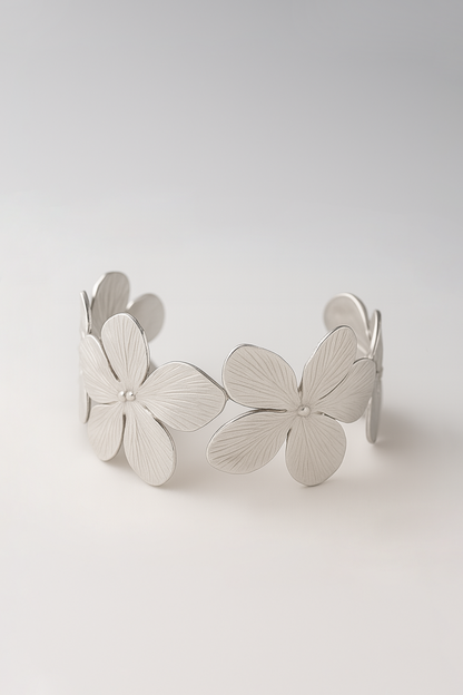 Bijoux Bracelet Fleurs de Cerisier - Acier Inoxydable Argenté