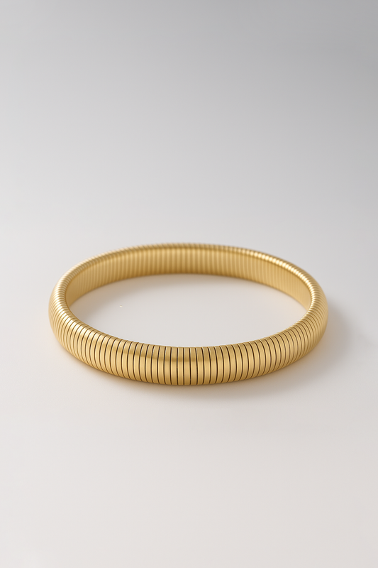 Bijoux Bracelet Jonc 68 mm - Acier Inoxydable Doré